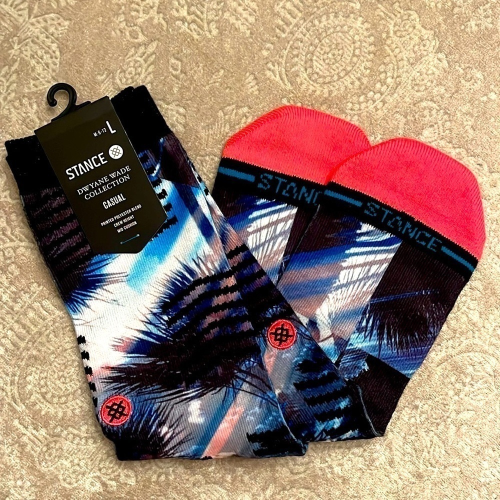Brand New Stance Dwayne Wade Collection Casual Crew Cushion Socks Tropical Miami - Picture 12 of 15